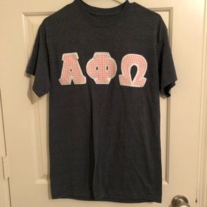 Heather Gray Alpha Phi Omega Letter Shirt